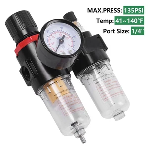 AFC-2000 Filtro Compressore Aria Pneumatico Regolatore Trappola Umidità Manometro - Foto 1 di 11