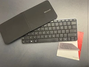 Microsoft Wedge Wireless Bluetooth Black Keyboard W/ Cover X18-26063-03 YT SZ - Picture 1 of 8