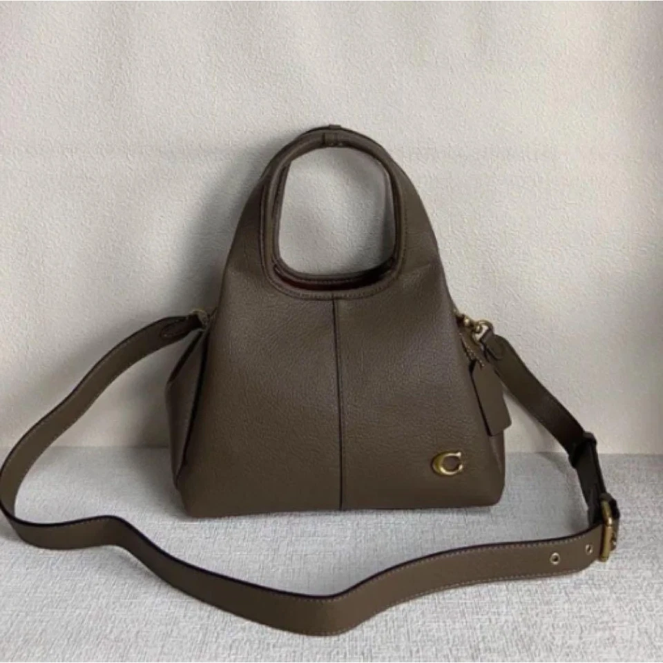 COACH CM545 Lana Shoulder Bag 23 Polished Pebble Leather Red Ruby Outlet