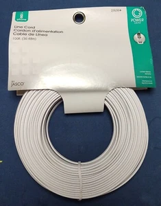 100 FT Feet Modular Phone Line Cord - High Quality 2 Conductor - White - 1 Pack - Picture 1 of 3