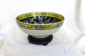 Asian Antique Hand Painted Bird of Paradise Bowl and Stand B 19 - Picture 1 of 8