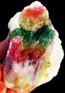 466g Natürliche Ausgezeichnete Wassermelonen Farbe Turmalin Eiskristall Präparat ia4053 - Bild 1 von 12