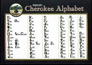 Cherokee Alphabet Agayuh Postcard Pronunciation Sequoyah - Picture 1 of 2