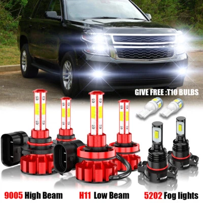 For Chevy Tahoe 2015-2016 2017 2018 2019 3set LED Headlights + Fog Bulbs Kit - Image 1 of 4