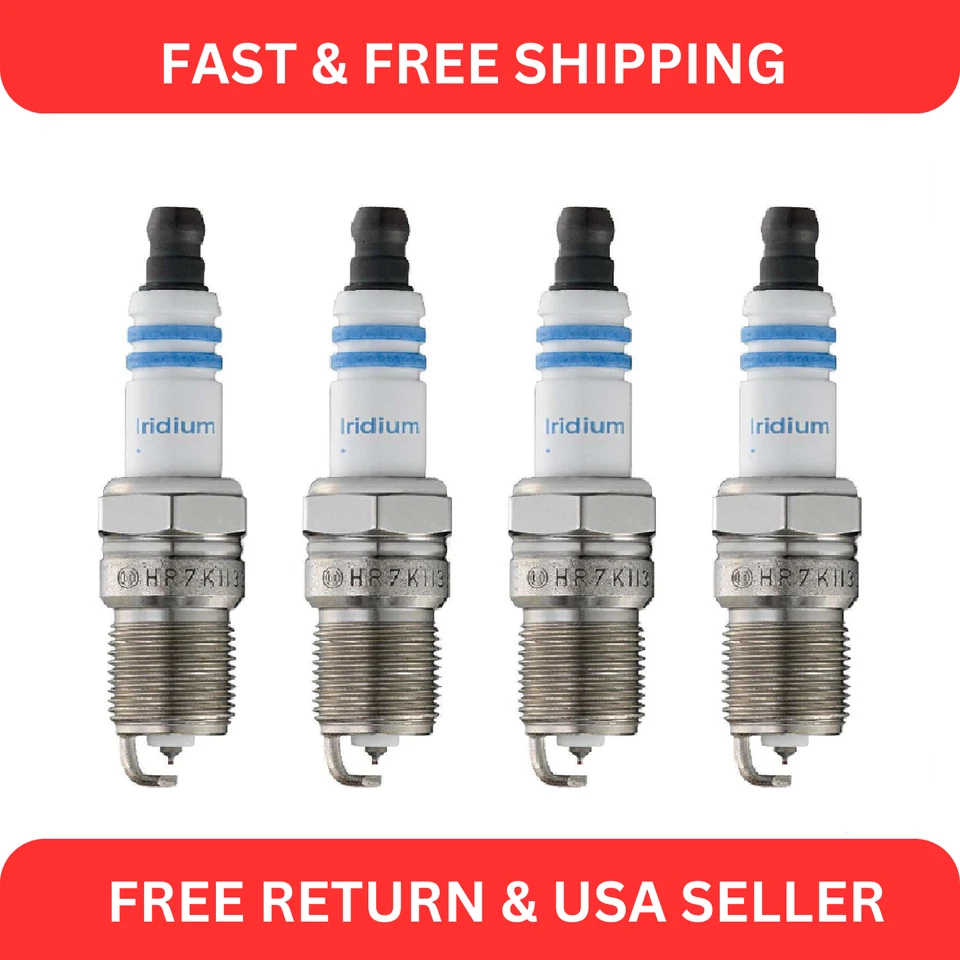 Bosch Set of 4 Double Iridium Spark Plugs For Oldsmobile Ford Mazda Buick Chevy - Image 1 of 2