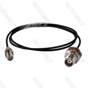 F-Type female to TNC female bulkhead pigtail Coax Cable RG174 15cm for Wireless - Picture 1 of 3