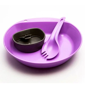 Wildo 27cm Pathfinder Kit Outdoor Meal Plate/Cup/Cutlery/Spork Picnic Set Lilac - Picture 1 of 4