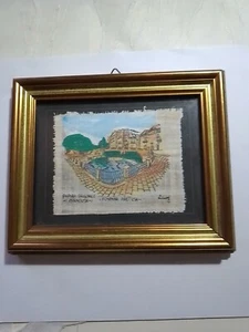 Siracusa Papiro Originale Firmato Certificato Cm 16 Con Cornice - Picture 1 of 4