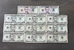 Five Dollar Bill ( 11 Bills Total) (5dollars Bills ) - Picture 1 of 6