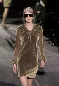 Gucci x Tom Ford Fall 2000 Gold Dress Vintage - Picture 1 of 6