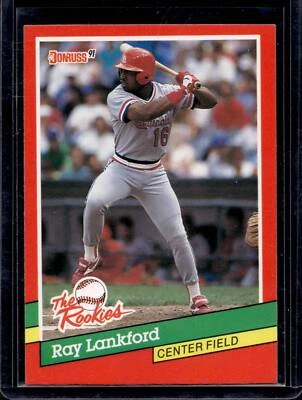 1991 Donruss The Rookies Ray Lankford Rookie #8 - St. Louis Cardinals - Image 1 of 2