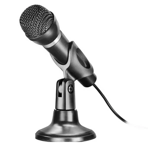 Tisch- + Hand-Mikrofon 3,5mm Mikro Mic PC Notebook für Chat Skype ICQ Youtube - Bild 1 von 5