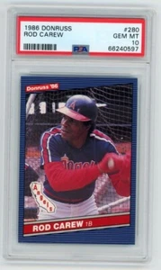 1986 Donruss #280 Rod Carew California Angels HOF PSA 10 GEM MINT - Bild 1 von 2