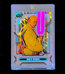 MACE WINDU SILVER SHOCK REFRACTOR HOLO SP Insert Stars Wars Non Rookie - Picture 1 of 5