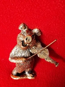 Ron Lee Figurine Pig Playing Fiddle Violin 1981 Vintage - Picture 1 of 9