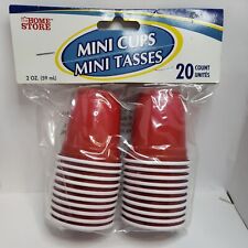 20 Mini Red Plastic Cups 2 Oz Shot Glasses College Party Disposable Jelloshots