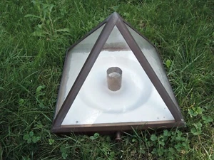 Deckenlampe Wandlampe Messing Glas Pyramide 36x36x29cm - Bild 1 von 8