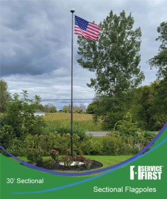 30' DELTA SECTIONAL FLAG POLE "FREEDOM EDITION" (BLACK) - Image 1 of 4