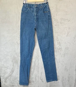 Vintage Roughrider Womens Blue Jeans Rodeo Western Size 7/8 Actual Sz (27x36.5) - Picture 1 of 11