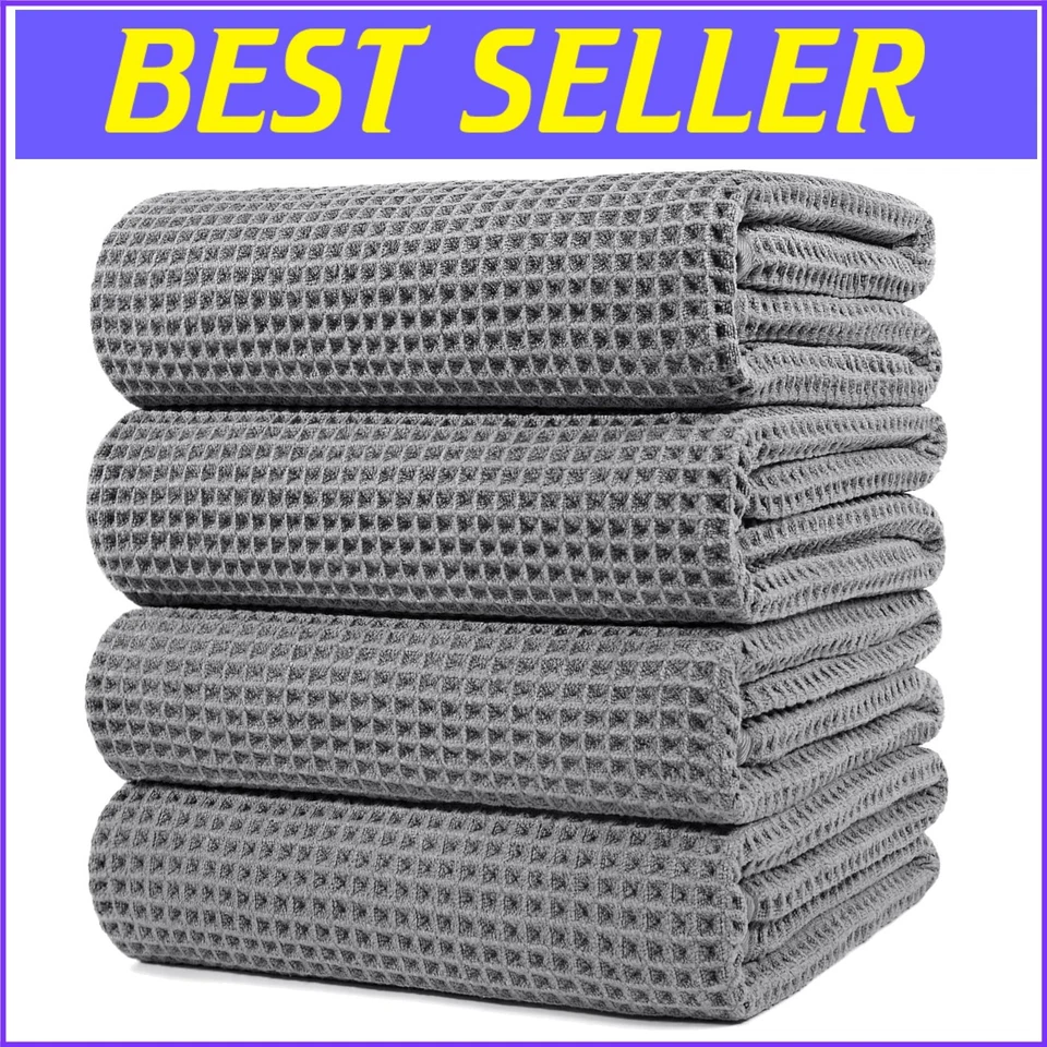 Juego de toallas de baño de microfibra de gran tamaño - 30" x 60" de secado rápido y sin pelusa - Paquete de 4 Foto 1 de 4