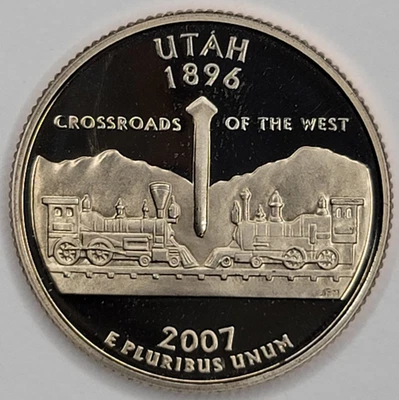 2007 S PROOF DCAM UTAH STATE QUARTER - CLAD - Image 1 of 4