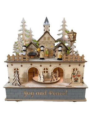 "Patinadores sobre hielo musicales de cuerda estilo alemán iluminados escena móvil 9,5""" Foto 1 de 4