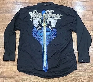 Born Sinners Affliction Style Black Long Sleeve Mens 4XL Streetwear Y2K  - Picture 1 of 16