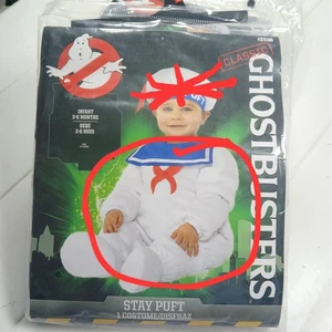 Ghostbusters Stay Puft Marshmallow Mann Einteiler Kostüm Baby 3-6 Monate LESEN - Bild 1 von 8