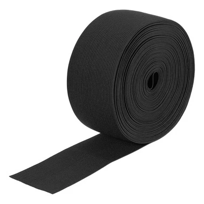 Bandas elásticas para coser carrete elástico tejido negro de 2" 10 yardas Foto 1 de 4