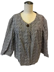 Talbots Woman Petites Size 20W One Button Cotton Stretch Swing Blazer Jacket  - Picture 1 of 8