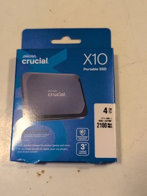 Crucial X10 4TB Portable Solid State Drive External USB-C CT4000X10SSD9 Blue - Image 1 of 4