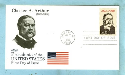 Scott 2218C ARTMASTER FDC,  Presidential Series,  "Chester A. Arthur".... - Image 1 of 3