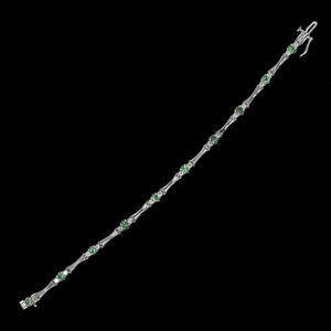 1,90ct SMARAGD DIAMANT 14k WEISSGOLD ARMBAND NATÜRLICH KLASSISCH GESCHENK GRÜN - Bild 1 von 2