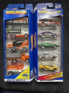 Lotto 5 confezioni Hot Wheels riparazione stradale e crass cross crash 1997-1998 sigillate - Foto 1 di 2