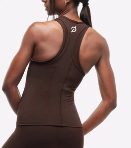 Peloton Racerback Tanktop Mokka Braun Logo Slim Cadent Damen Größe Small - Bild 1 von 9