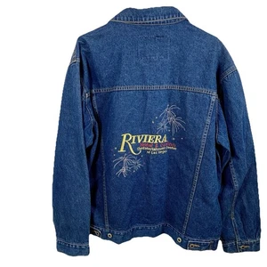 Chaqueta Denim De Colección Años 90 Y2K Riviera Hotel Las Vegas Hombres L Jean Trucker Casino Azul - Imagen 1 de 16