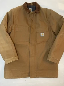 Carhartt Men's Arctic Quilt Lined Duck Traditional Coat C003 Brown Size 42 Large - Picture 1 of 10