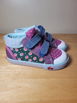 See Kai Run ребенка ясельного возраста размер 9 высоты верхнего кроссовок туфли в горошек Foral - Изображение 1 из 4