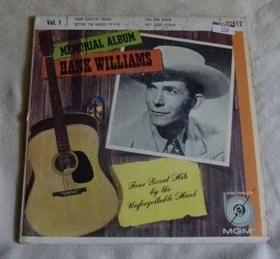 Memorial Album Hank Williams  X1612  Cardboard picture sleeve - Image 1 of 4