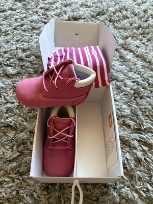 Timberland Cuna Botín Medio Encaje Bota y Sombrero Conjunto Infantil Niña Talla 4 Rosa Foto 1 de 4