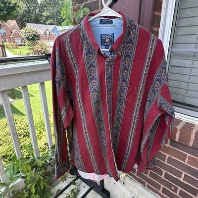 Camisa a Presión Perla Chaps De Colección L Vaquero Rodeo Azteca Suroeste ROJA Foto 1 de 3
