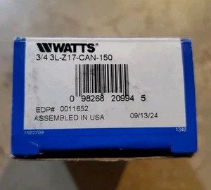 WATTS 2-Port 3/4" Bronze Pressure Relief Valve 150 psi (3/4 3L-Z17-CAN-150) NEW - Picture 1 of 4