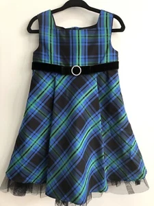 Girls Plaid Dress, 24 Mos , The Children’s Place. Blue,green And Black Plaid - Picture 1 of 23