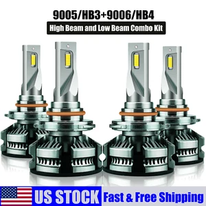 9005/HB3 9006/HB4 LED Headlight Bulb Combo High Low Beam 6000K Headlamp 40000LM - Picture 1 of 7