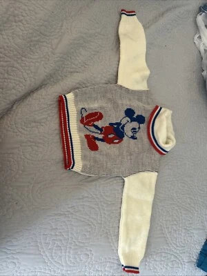 Винтажный 1984 Disney Baby 0-12 месяцев толстовка Микки конфетти вязаные изделия Японии - Изображение 1 из 2