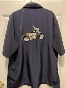 Vintage Dragonfly Y2K Biker Shirt Mens L Button Up Hard Rock Cafe NY Limited Ed - Picture 1 of 3