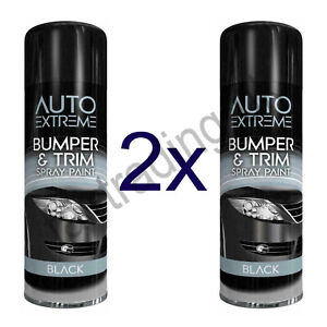 New Auto Extreme 2x AX Bumper & Trim Spray Paint Car Bike Restorer Black 300ml