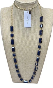 KATE SPADE Nueva York ROYAL Azul Oscuro Largo HOT CHIP STATION Collar Capas Nuevo - Imagen 1 de 8