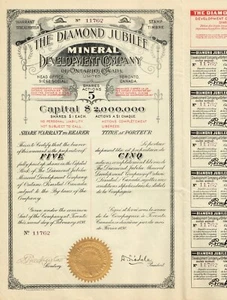 CANADA DIAMOND JUBILEE MINERAL DEVELOPMENT COMPANY Aktienzertifikat/Anleihe - Bild 1 von 1