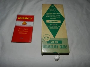 Russian Language Vocabulary 1000 Cards Vis-Ed cards w/Box & Random pocket dicti - Picture 1 of 3